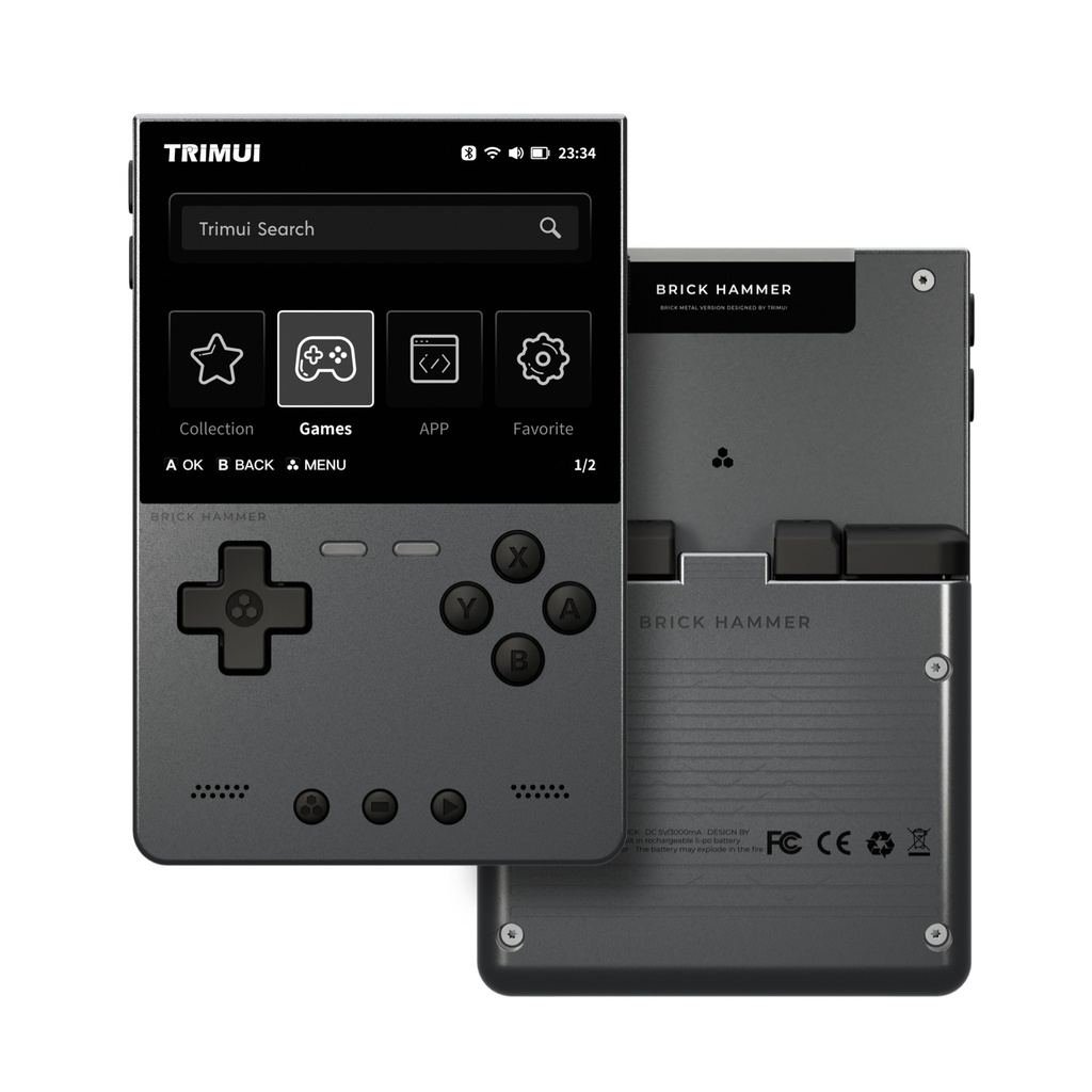 [RHTMBRICKH-07] Trimui Brick Hammer 3.2” Metal Retro Handheld Game Console (Gray, No Card)