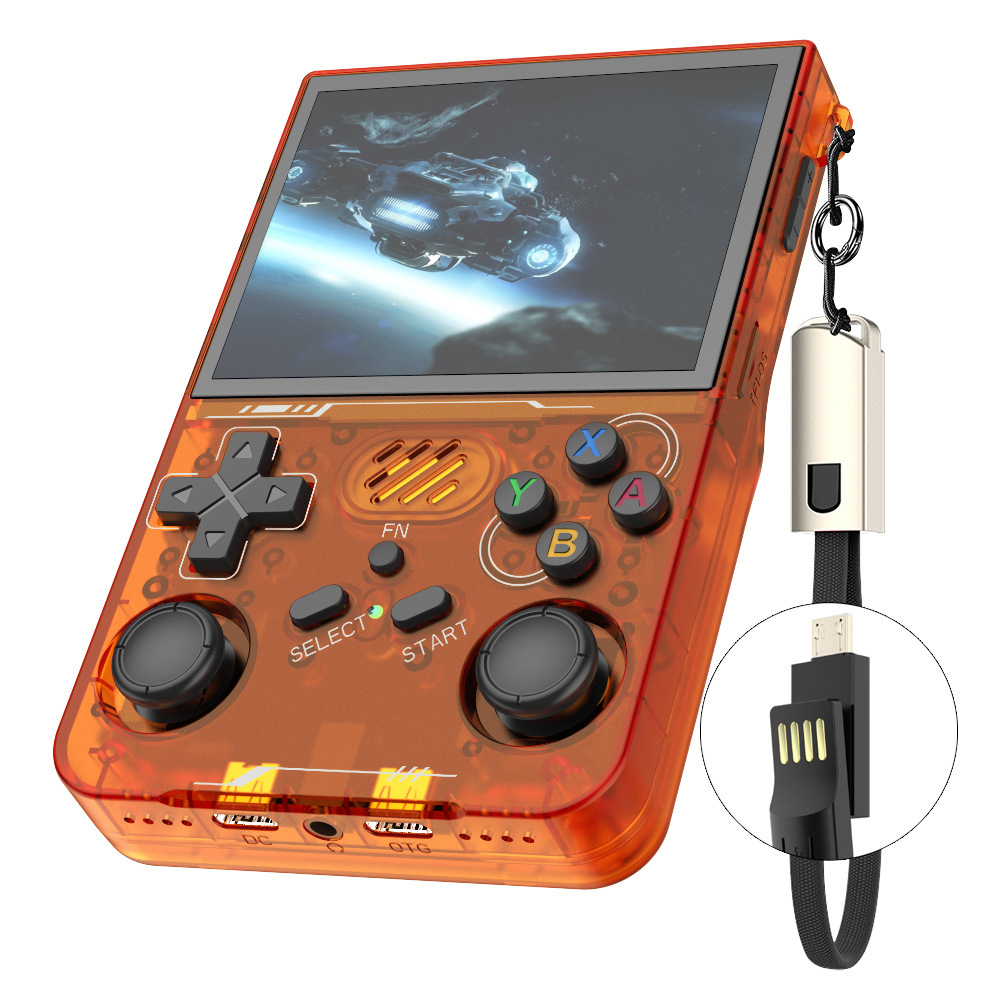 [RHGCR36XX-09] Game Console R36XX Retro Handheld Gaming Console (Orange, 64GB)