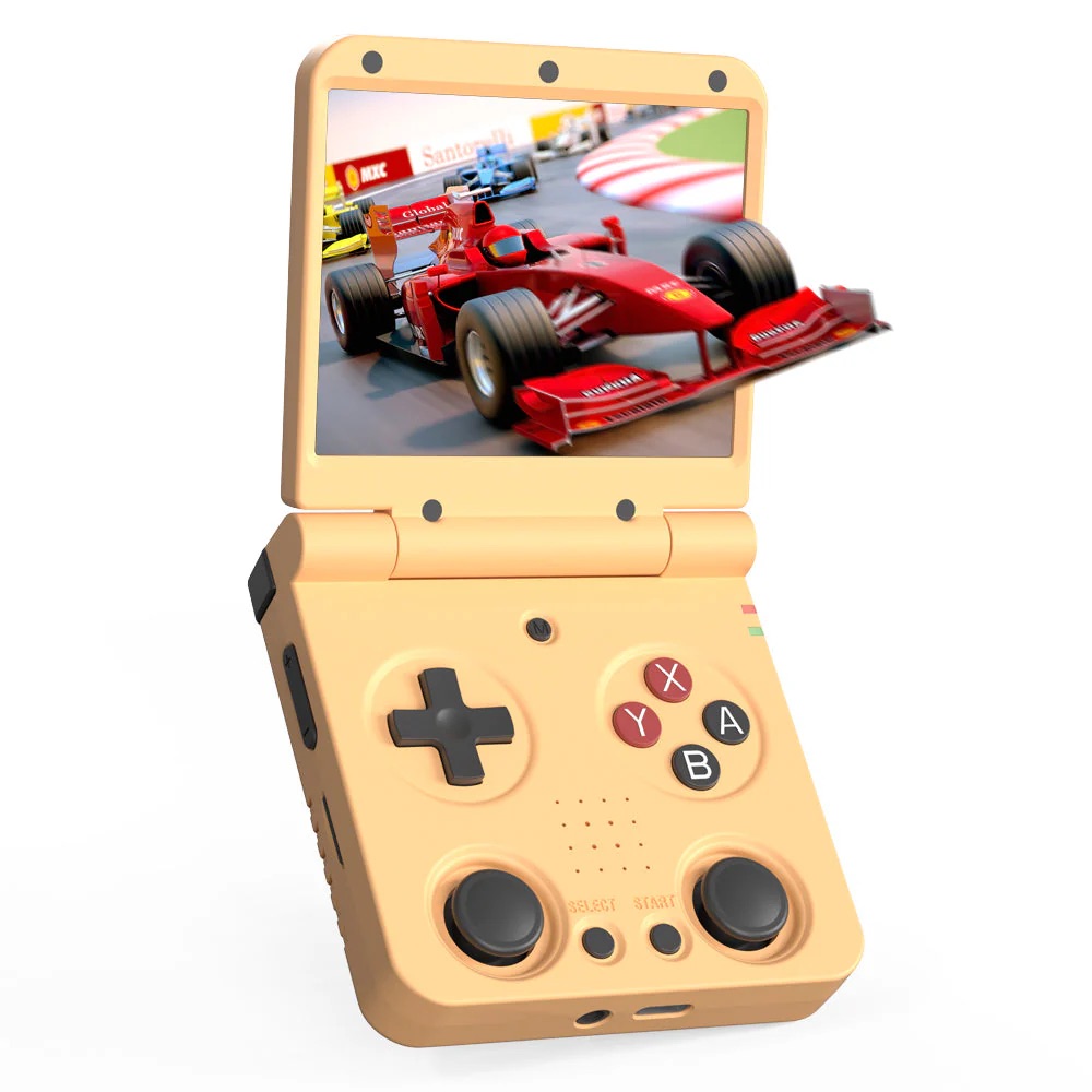 [RHMYFV2-16] Miyoo Flip V2 Foldable Retro Handheld Game Console (Yellow, No Card)